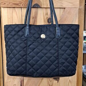 Tommy Hilfiger Quilted Tote Bag Purse Nylon Leather